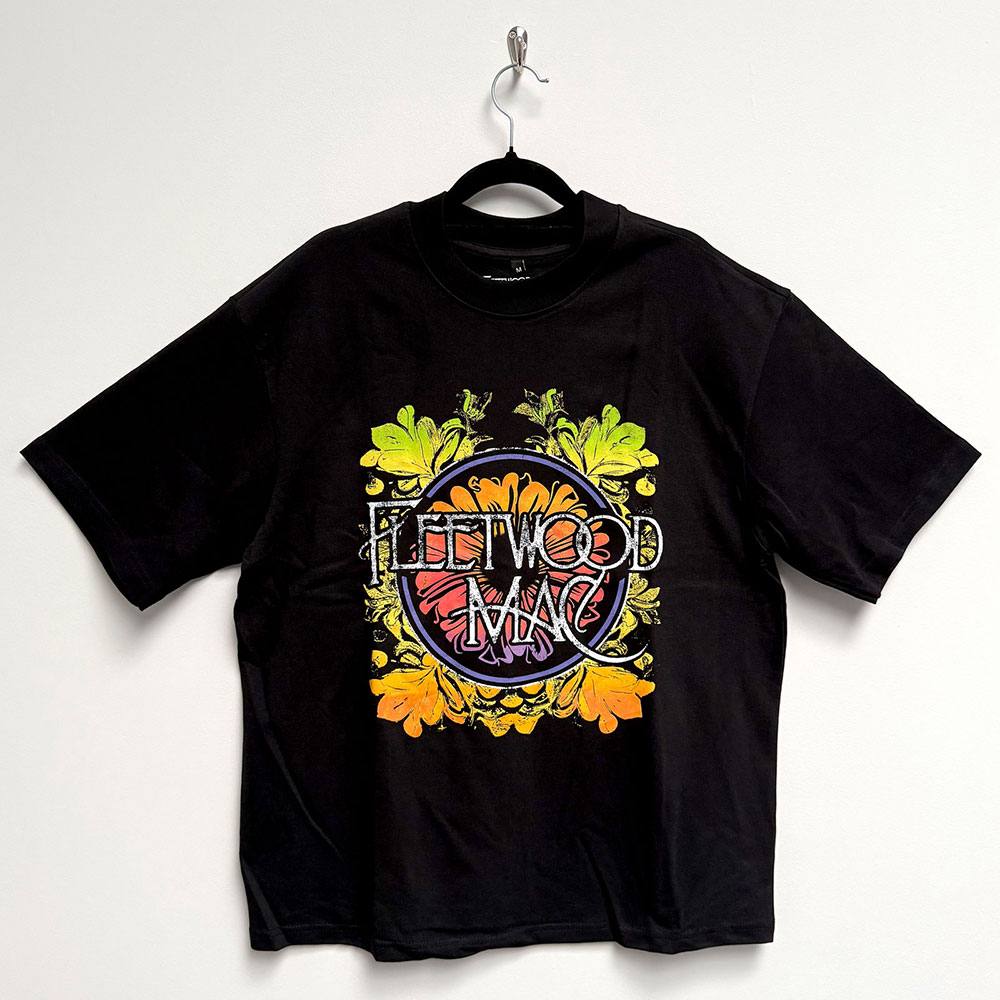 Fleetwood Mac - Circle Floral Logo Herren T-Shirt - Schwarz